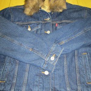 Ladies Levi's Ex Boyfriend Jacket with Fur Collar